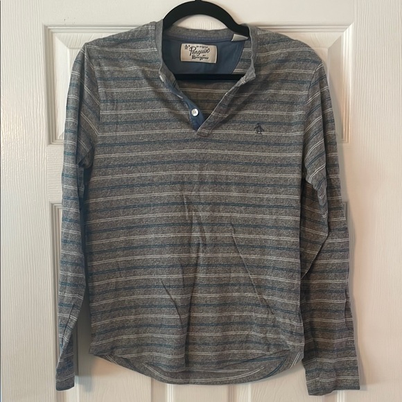 Original Penguin Blue Striped Shirt - Picture 1 of 3